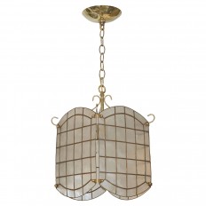 Brass and capiz shell lantern style fixture